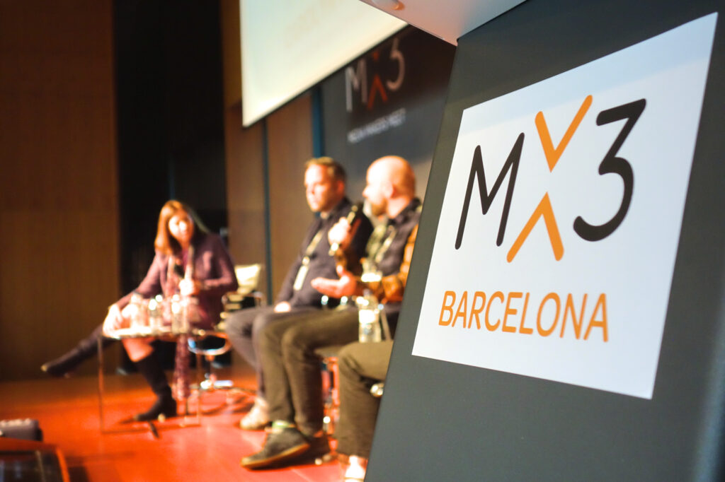 Image of the stage at Mx3 conference in Barcelona
